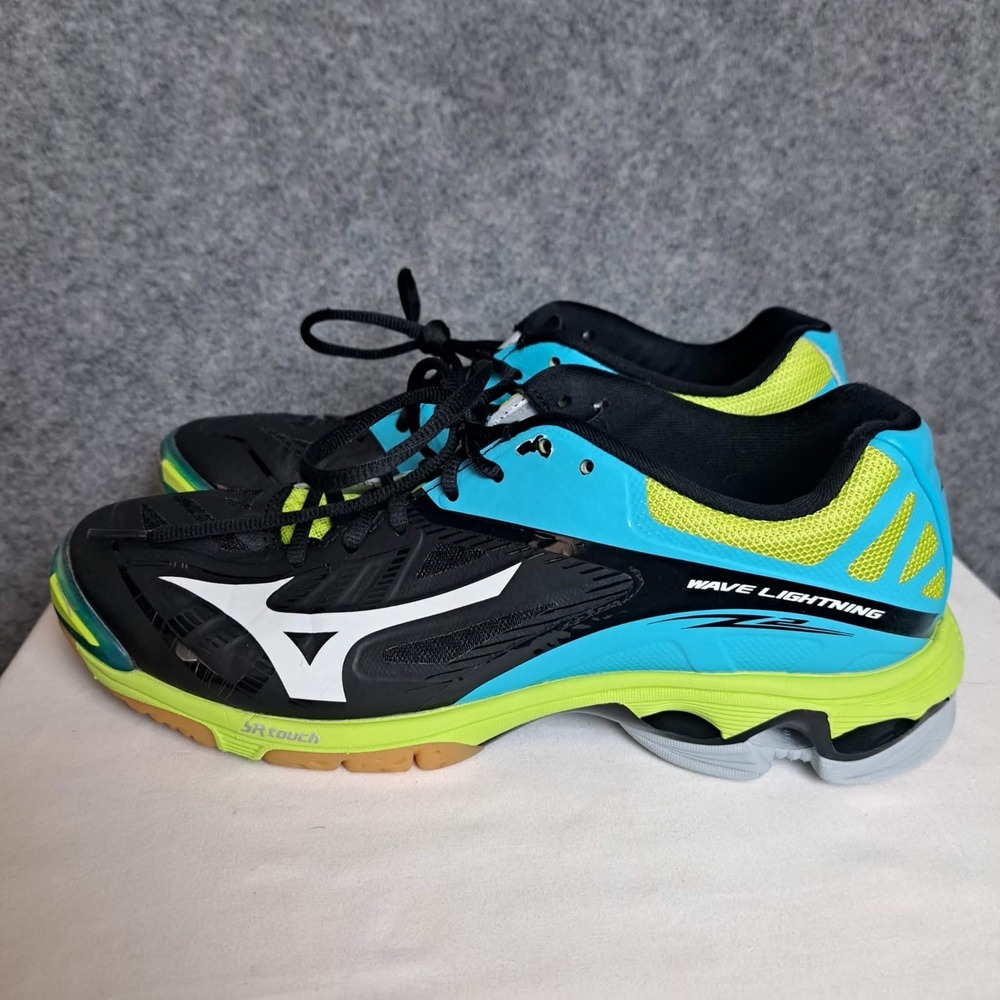Mizuno Wave Lightning Z2 Volleyball Shoes Black Blue Women's Size 11‎